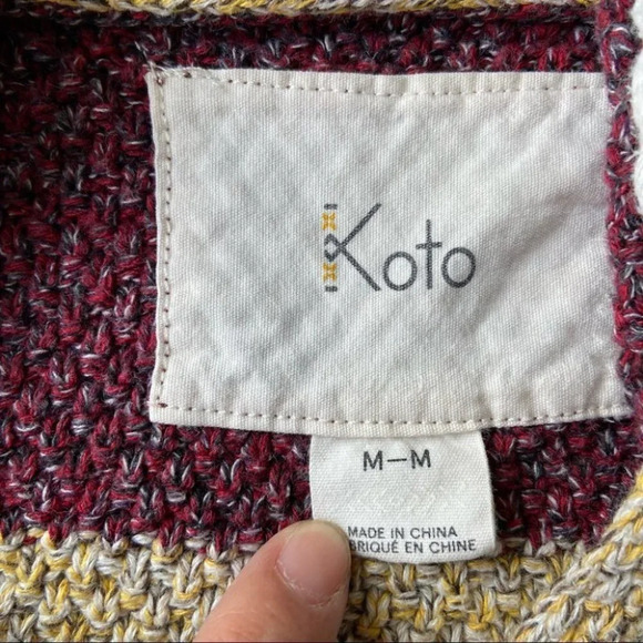 Urban Outfitters Koto Striped Boho Knitted Hoodie - Picture 4 of 15